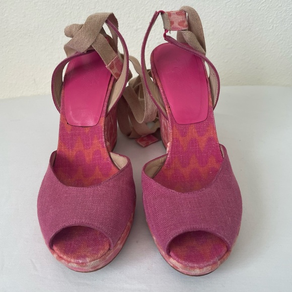 Stuart Weitzman pink lace up platforms size 7 - Picture 1 of 15